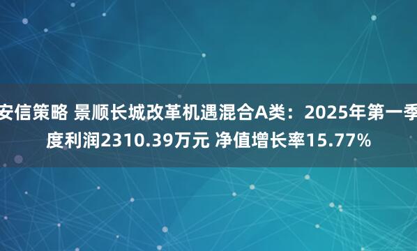 安信策略 景顺长城改革机遇混合A类：2025年第一季度利润2310.39万元 净值增长率15.77%
