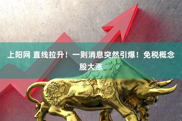 上阳网 直线拉升！一则消息突然引爆！免税概念股大涨